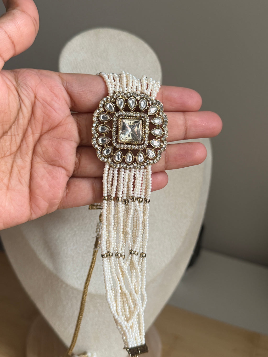 Pearl Kundan Choker Set