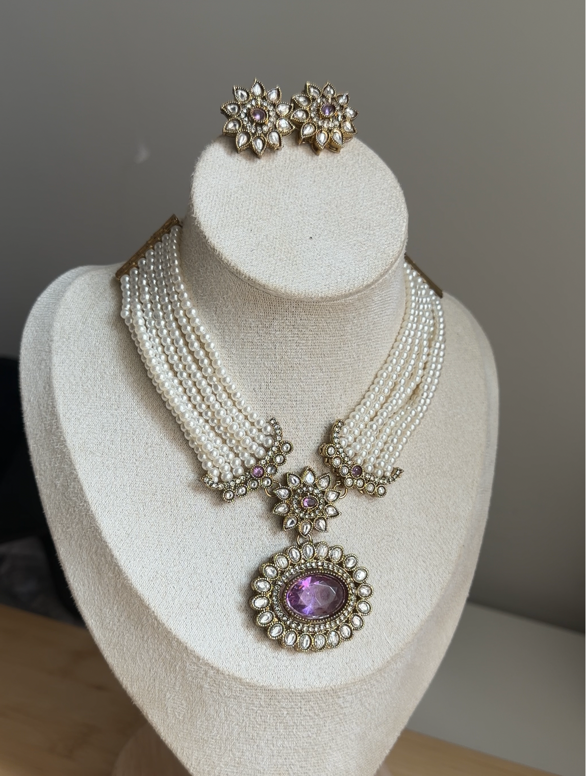 Pearl Semi-Mala Kundan Set