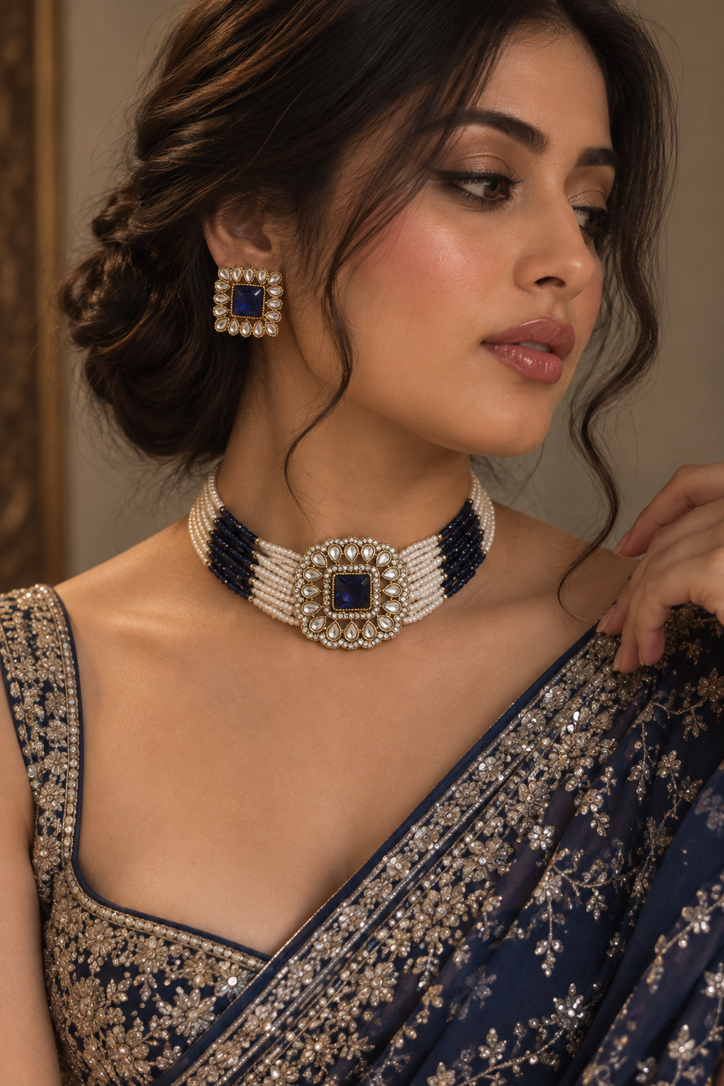Pearl Kundan Choker Set